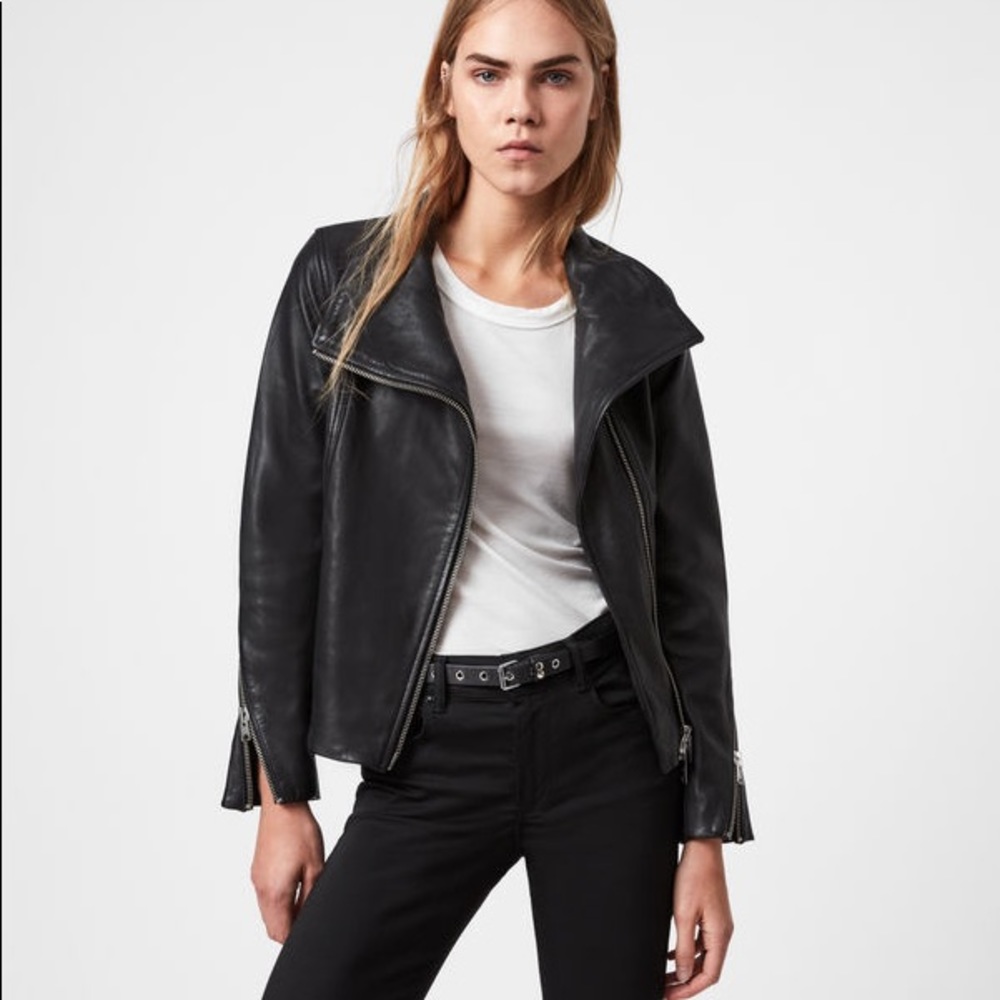 Brand New All Saints Ellis Leather Biker Jacket